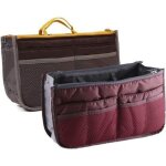 Lot de 2 organiseurs de sac - 1 gris + 1 bordeaux - 13 poches - porte - documents et trousse de voyage ...