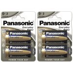 Lot de 2 packs 2 piles alcalines everyday power silver batterie lr20 / d 15v