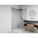 Lot de 2 panneaux muraux de douche effet bton cir en aluminium avec profils - l90 x l120 x h210 cm ...