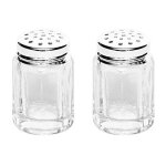Lot de 2 petites poivri�re ou sali�re verre inox