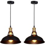 Lot de 2 plafonnier luminaire lumiere industriel antique eclairage int�rieur lampe cuisine salon salle ...