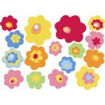 Lot de 2 planches de stickers adh�sif - fleurs color�s - 297 x 21 cm