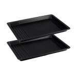 Lot de 2 plaques  pizza rectangulaires perfores extensibles 37  52 x 33 cm zenker black metallic