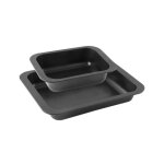 Lot de 2 plats � four rectangulaires - zenker - special cooking - 33 x 25 et 24 x 18 cm
