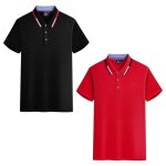 Lot de 2 polo homme ete manches courtes t - shirt elegant casual top respirant tissu confortable - noir ...
