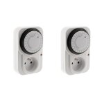 Lot de 2 programmateurs journaliers mcaniques + voyant 3500w - otio
