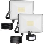 Lot de 2 projecteur led 30w avec dtecteur de mouvement2700lm 6000kip66 etanche spot projecteur extrieurcble ...