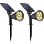 Lot de 2 projecteurs solaires à led spiky - lumi jardin - 200 lumens - blanc chaud - etanche - 34 cm Lot de 2 projecteurs solaires à led spiky - lumi jardin - 200 lumens - blanc chaud - etanche - 34 cm