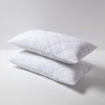Lot de 2 prot�ge oreillers matelass�s en polycoton 50 x 90 cm