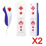 Lot de 2 qumox manette wii remote motion plus intégrée + nunchuk pour nintendo wii wii mini Lot de 2 qumox manette wii remote motion plus intégrée + nunchuk pour nintendo wii wii mini