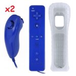 Lot de 2 qumox manette wiimote bleu foncé - wii nunchunk - produit compatible pour wii u wii mini Lot de 2 qumox manette wiimote bleu foncé - wii nunchunk - produit compatible pour wii u wii mini