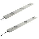 Lot de 2 r�glettes led ultraplates 3 spots 62w + d�tecteur de mouvement - inox bross� - zenitech