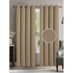 Rideaux - homerokk - effet lin - 140 x 260 cm - tamisant - taupe clair