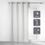 Lot de 2 rideaux isolant phonique thermique occultant 140 x 260 cm darcko gris pâle Lot de 2 rideaux isolant phonique thermique occultant 140 x 260 cm darcko gris pâle