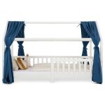Lot de 2 rideaux de lit nena en mousseline 100% coton 125 x 310 cm pour lits cabanes enfants tissu l�ger ...