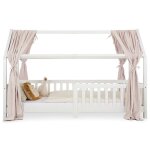 Lot de 2 rideaux de lit nena en mousseline 100% coton 125 x 310 cm pour lits cabanes enfants tissu l�ger ...