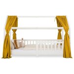 Lot de 2 rideaux de lit nena en mousseline 100% coton 125 x 310 cm pour lits cabanes enfants tissu l�ger ...