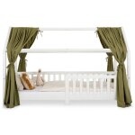 Lot de 2 rideaux de lit nena en mousseline 100% coton 125 x 310 cm pour lits cabanes enfants tissu l�ger ...