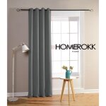 Rideaux occultants - homerokk - 140 x 240 cm - 100% polyester - 8 ?illets - gris clair