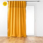 Lot de 2 rideaux passants cache - volants en coton 140 x 240 cm mistraline moutarde Lot de 2 rideaux passants cache - volants en coton 140 x 240 cm mistraline moutarde