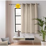 Lot de 2 rideaux petite hauteur 135 x 180 cm ? twily naturel ? polycoton