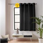 Lot de 2 rideaux petite hauteur 135 x 180 cm ? twily noir ? polycoton Lot de 2 rideaux petite hauteur 135 x 180 cm ? twily noir ? polycoton