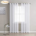 Lot de 2 voilages blancs 140 x 240 cm ? panneaux � ?illets pour salon et chambre