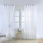 Lot de 2 rideau voilage - d�coration de maison - 100 x 250 cm - blanc