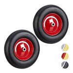Lot de 2 roues de brouette 4. 80 4. 00 - 8 roue en caoutchouc roue de secours jante pneus de diable 100 ...