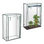 Serre de jardin tomate lot de 2 balcon protection bche hlp 150x100x50 cm acier & plastique vert