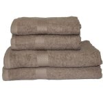 Serviette de bain - 100% coton - lot de 2 - 90 x 150 cm - 500 gr / m� - taupe