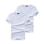 Lot de 2 t - shirts homme manches courtes col v casual tee shirt dété - insfity - blanc / blanc Lot de 2 t - shirts homme manches courtes col v casual tee shirt dété - insfity - blanc / blanc