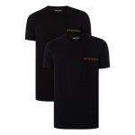 Lot de 2 t - shirts lounge crew - emporio armani - homme - noir