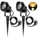 Lot de 2 spots led exterieur 9w led lampe de jardin 900lm blanc 3000k clairage exterieur etanche ip65 ...