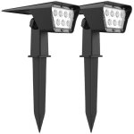 Lot de 2 spots solaires projecteur 2 en 1 à piquer ou à fixer - lumisky - curtis - h31. 5 cm - led blanc ... Lot de 2 spots solaires projecteur 2 en 1 à piquer ou à fixer - lumisky - curtis - h31. 5 cm - led blanc ...