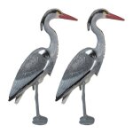 Relaxdays statuette de hron lot de 2 protection contre les chasseurs de poissons avec pied  planter ...