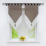 Lot de 2 store bateau romain de fen�tre voilages � double couche transparent en polyester � passants ...