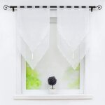 Lot de 2 store bateau romain de fen�tre voilages � double couche transparent en polyester � passants ...