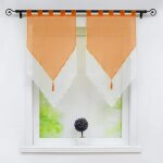 Lot de 2 store bateau romain de fen�tre voilages � double couche transparent en polyester � passants ...