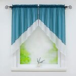 Lot de 2 store romain bateau voilage fen�tre avec galon fronceur sans percage voile l - h 120x125cm - ...