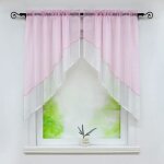 Lot de 2 store romain bateau voilage fen�tre avec galon fronceur sans percage voile l - h 120x125cm - ...