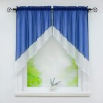 Lot de 2 store romain bateau voilage fen�tre avec galon fronceur sans percage voile l - h 120x145cm - ...