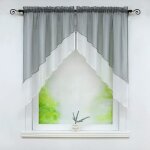 Lot de 2 store romain bateau voilage fen�tre avec galon fronceur sans percage voile l - h 80x80cm - gris ...