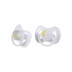 Lot de 2 sucettes phosphorescentes lune + 6 mois blanc