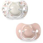 Lot de 2 sucettes sym�triques - suavinex - birdies - sx pro - 0 � 6 mois - rose