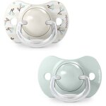 Lot de 2 sucettes sym�triques - suavinex - birdies - sx pro - 0 � 6 mois - vert