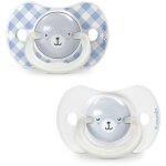 Lot de 2 sucettes sym�triques - suavinex - night&day wild&free - sx pro - 0 � 6 mois - bleu