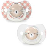 Lot de 2 sucettes sym�triques - suavinex - night&day wild&free - sx pro - 6 � 18 mois - rose