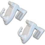 Lot de 2 supports clic - sans perage & adhsif - blanc - pour tringle  rideaux