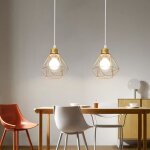 Lot de 2 suspension luminaire industriel tokius lustre abat - jour vintage design cage mtal 160mm clairage ...